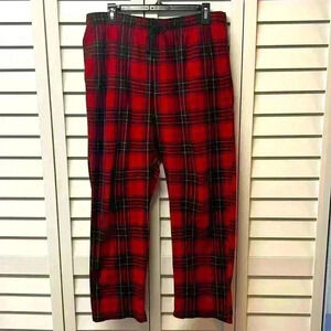 Nautica Soft Fleece Pajama Pants Size Large Red Plaid
